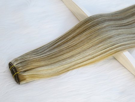 Cuticle Aligned Machine Weft Hair Extensions 20inch #P6/613