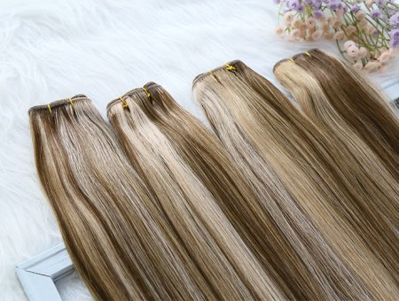 Luxury Quality Machine Weft Virgin Cuticle Russian Double Drawn Balayage