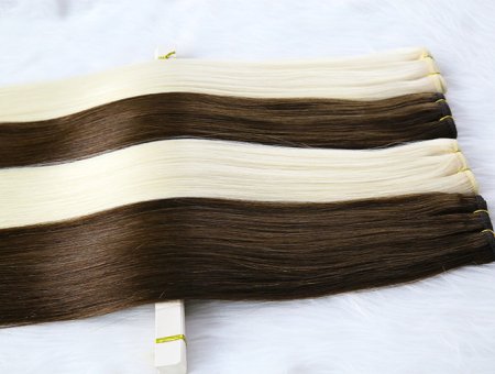100% Remy Double Drawn Weaving Machine Hair Weft 24inch #2,#1001