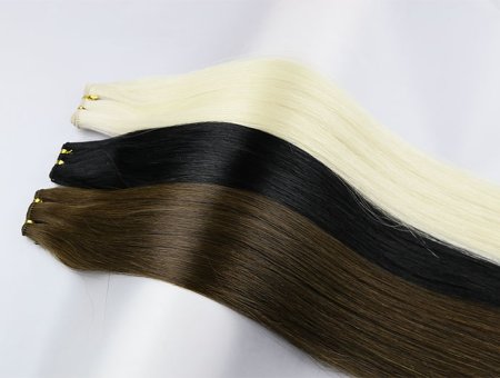 Hand-tied Weft European Remy Cuticle Intact Double Drawn 20inch #1,#4,#1001