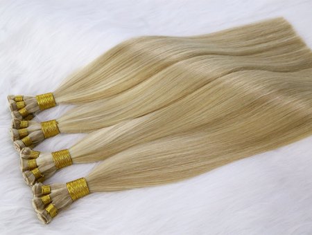 Russian Natural Brown Hand Tied Weft Hair Extension Can Be Customized Pretty 18inch #P18/613