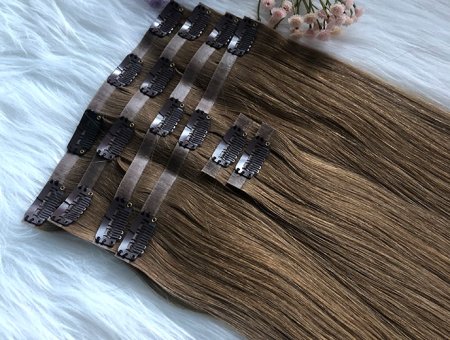 100% Remy Seamless Clip In Hair Extension Blonde Russian Virgin Hair