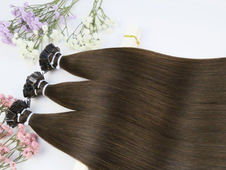 Wholesale Italian Keratin Glue Bond Flat Tip Hair Extensions Human Hair Double Drawn Remy #2