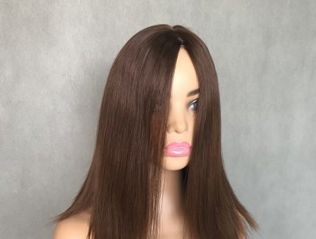 Hot Sales Handmade Jewish Wig Virgin European Hair Straight Hair Silk Top Wig #2